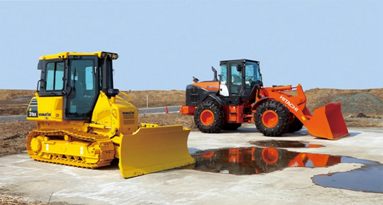 [left] Bulldozer  [right] Wheel loader